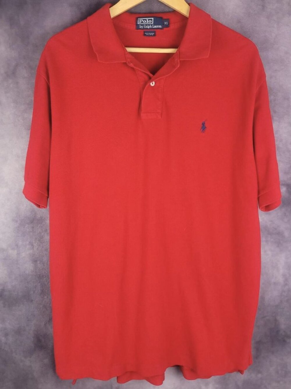 Vintage 90s red Polo Ralph Lauren pique stitch embroidered polo shirt